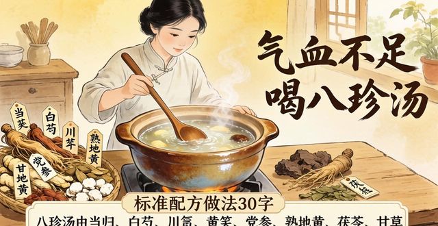 气血不足喝八珍汤,标准配方做法30字