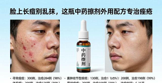 脸上长痘别乱抹,这瓶中药搽剂外用配方专治痤疮
