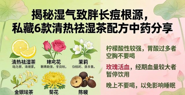 揭秘湿气致胖长痘根源,私藏6款清热祛湿茶配方中药分享