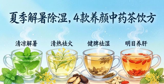夏季解暑除湿,4款养颜中药茶饮方