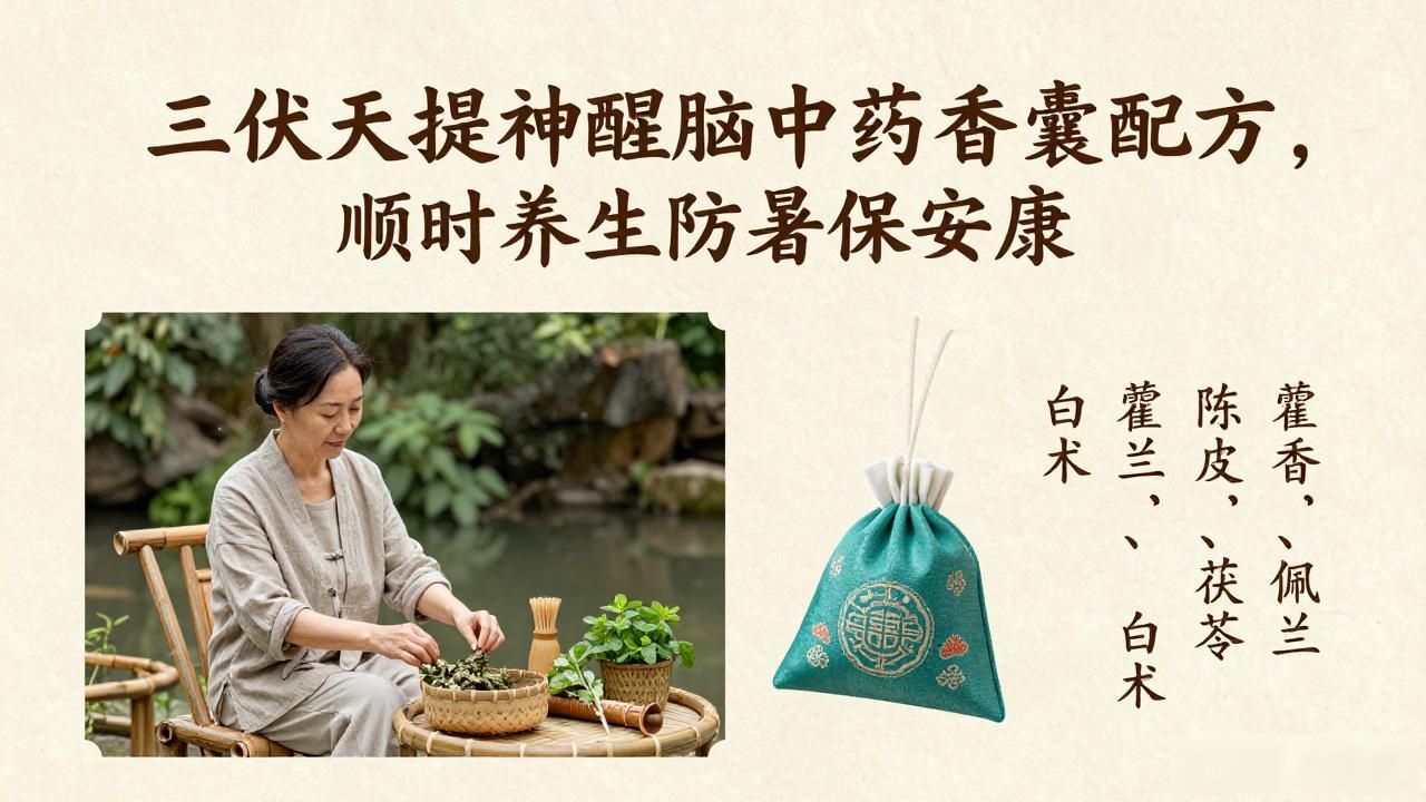 三伏天提神醒脑中药香囊配方,顺时养生防暑保安康