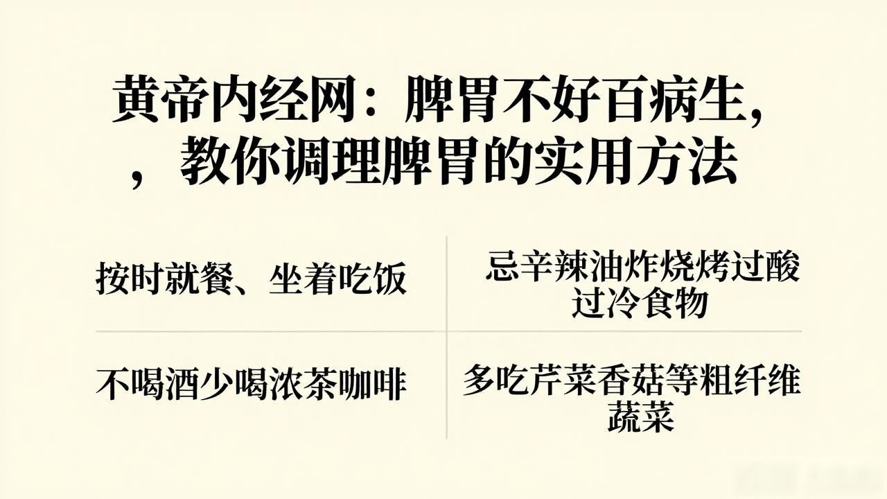 黄帝内经网:脾胃不好百病生,教你调理脾胃的实用方法