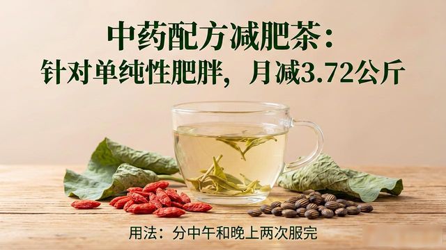 中药配方减肥茶:针对单纯性肥胖,月减3.72公斤