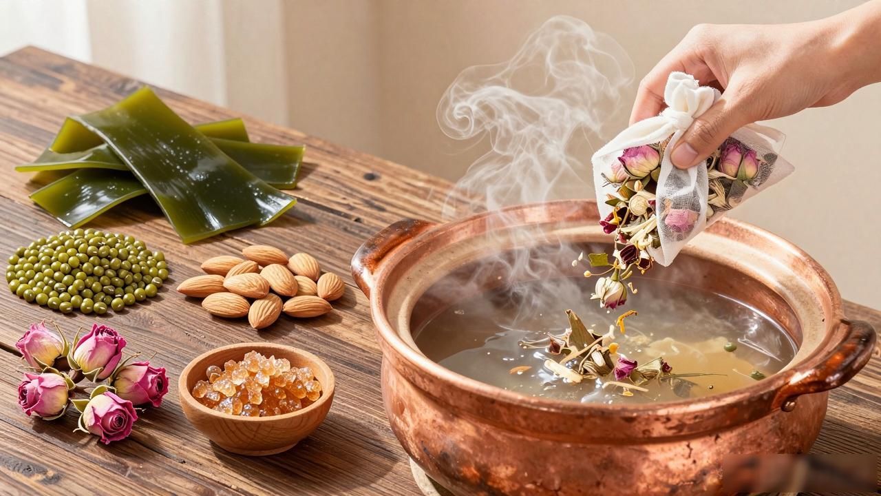 排毒祛痘中药食谱:绿豆薏仁汤清火降痘