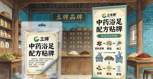 中药浴足配方贴牌和立牌的区别 创业做品牌怎么选