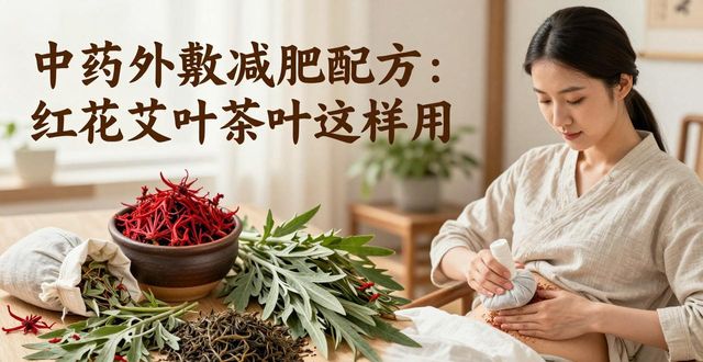 中药外敷减肥配方:红花艾叶茶叶这样用