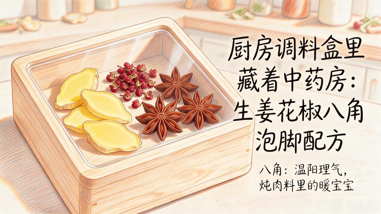 厨房调料盒里藏着中药房:生姜花椒八角泡脚配方大全
