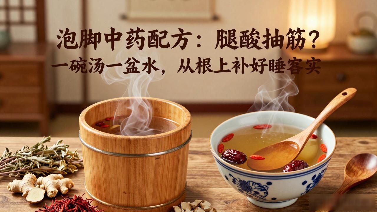 泡脚中药配方大全:腿酸抽筋?一碗汤一盆水,从根上补好睡踏实