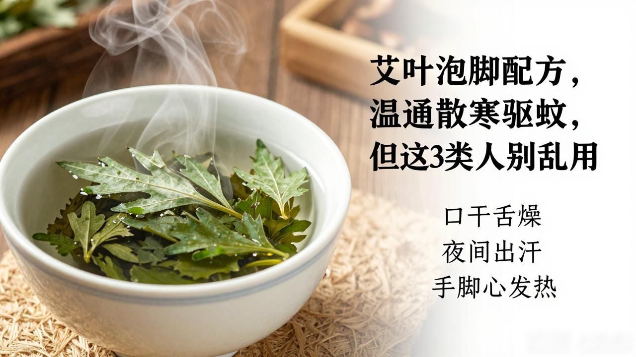 艾叶泡脚配方大全,温通散寒驱蚊,但这3类人别乱用