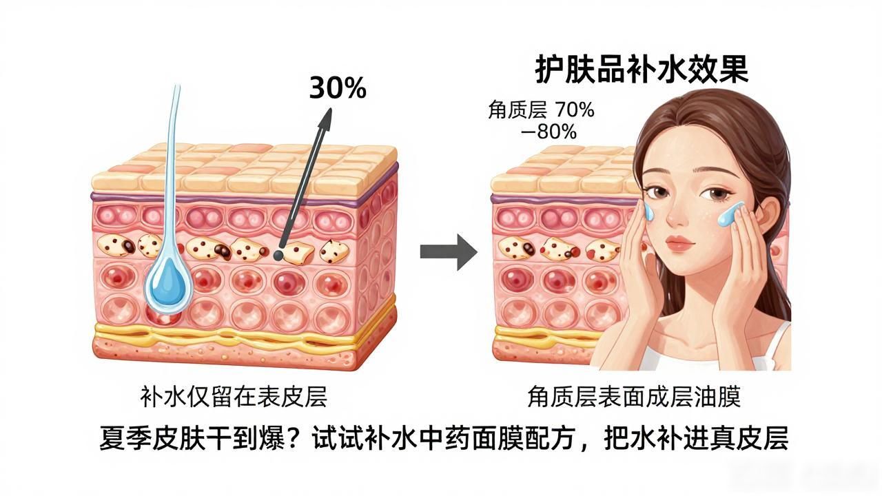 夏季皮肤干到爆?试试补水中药面膜配方,把水补进真皮层