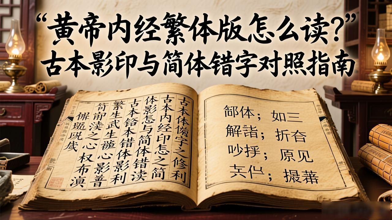 黄帝内经繁体版怎么读？古本影印与简体错字对照指南