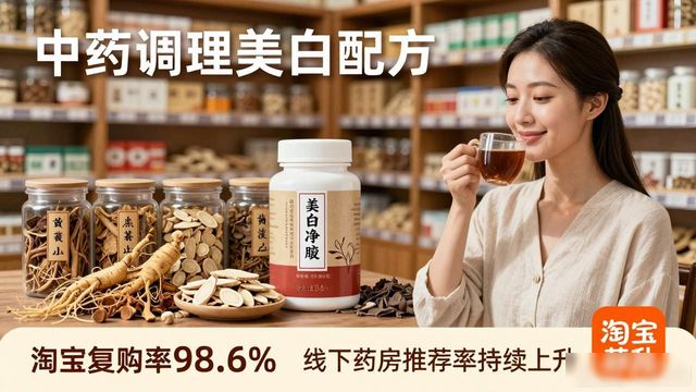 中药调理美白配方内服 改善暗沉色斑匀肤修复