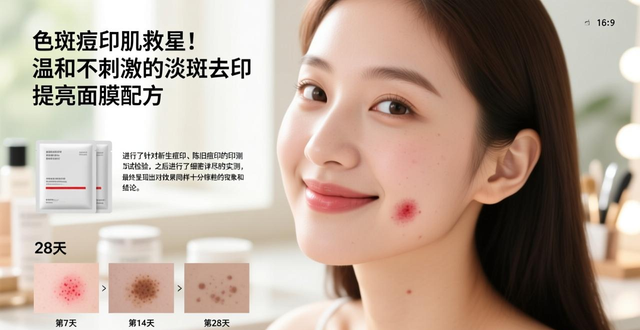 色斑痘印肌救星!温和不刺激的淡斑去印提亮面膜配方