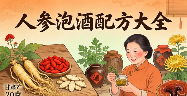 人参泡酒配方大全，枸杞黄芪当归搭配及方法，适合日常保健