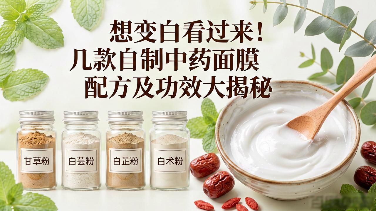 想变白看过来!几款自制中药面膜配方及功效大揭秘