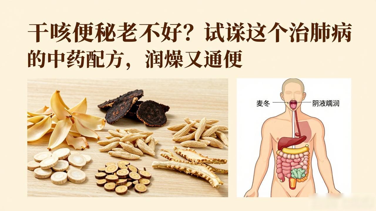干咳便秘老不好?试试这个治肺病的中药配方,润燥又通便