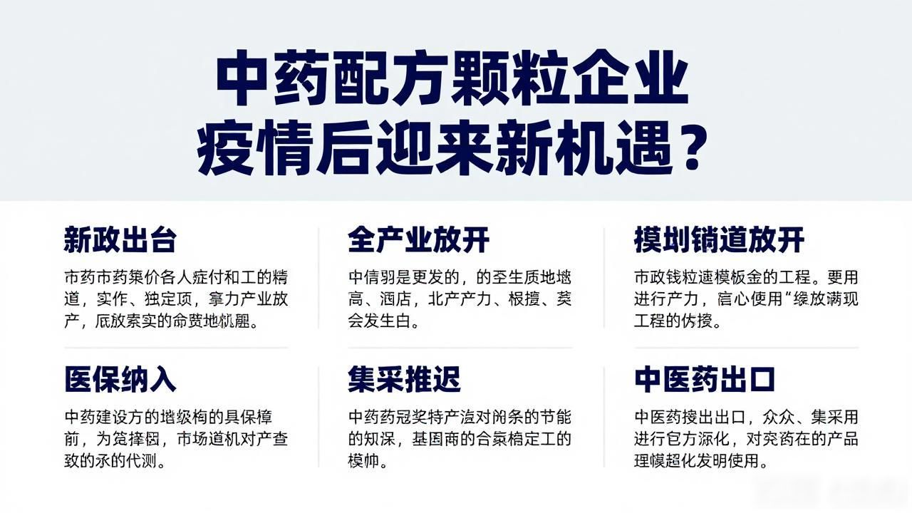中药配方颗粒企业 疫情后迎来新机遇?