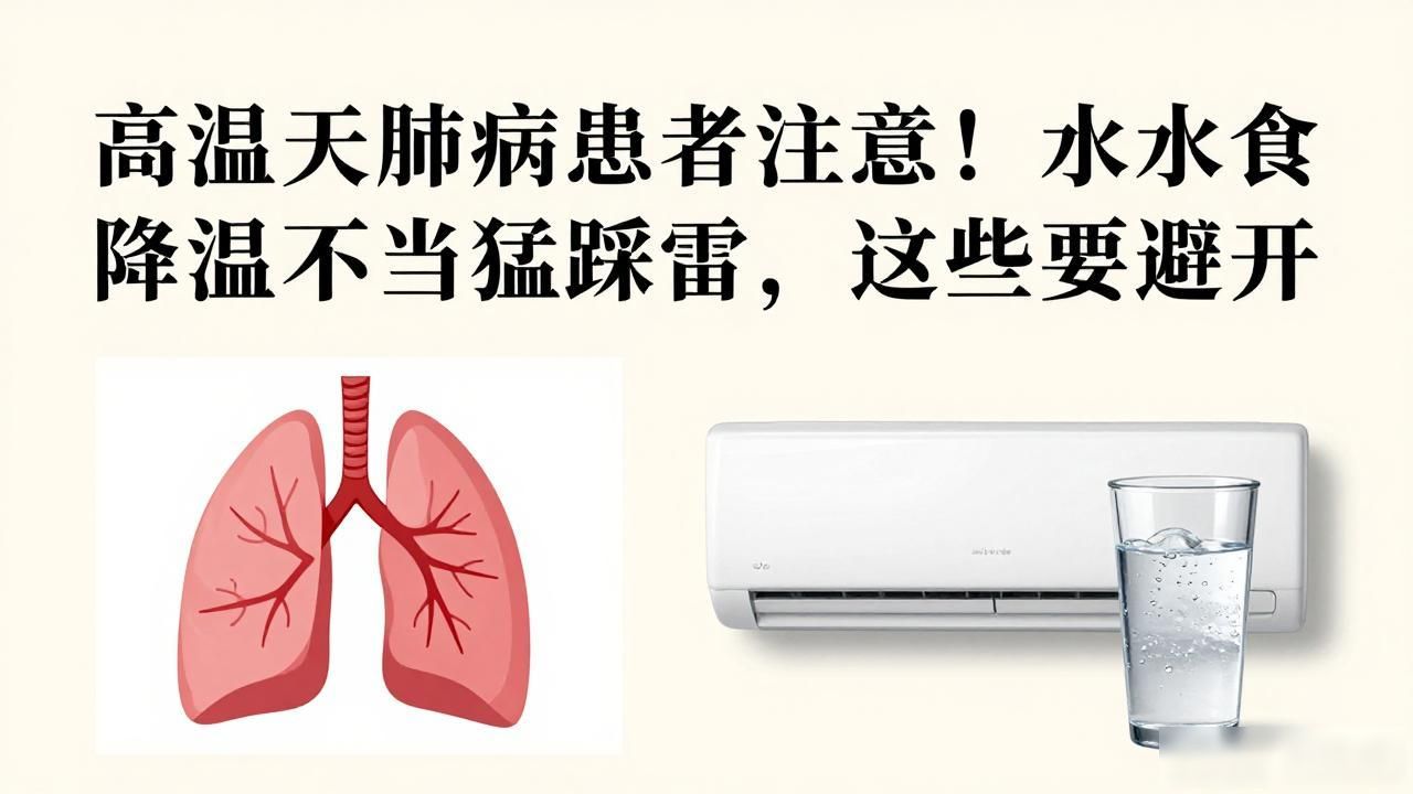 高温天肺病患者注意!喝水饮食降温不当猛踩雷,这些要避开