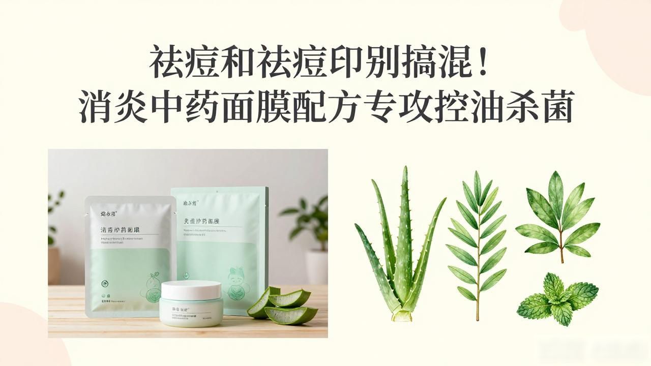 祛痘和祛痘印别搞混!消炎中药面膜配方专攻控油杀菌