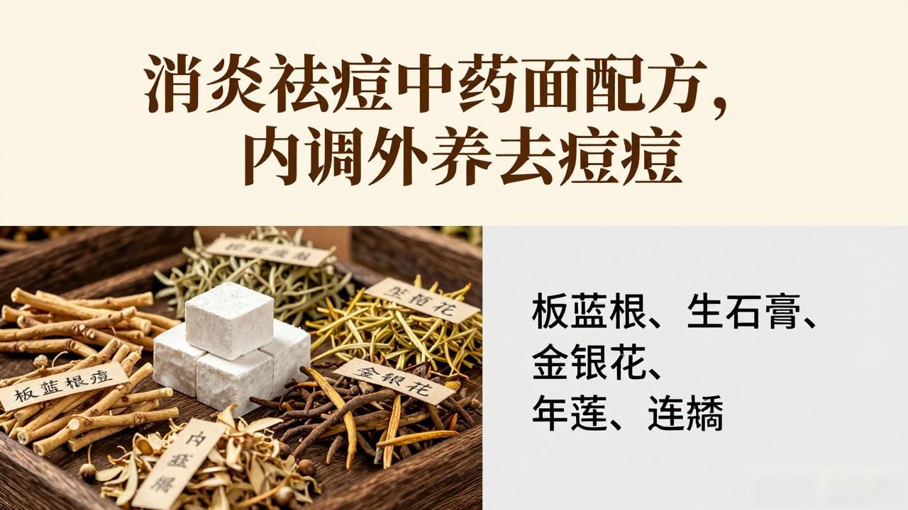 消炎祛痘中药面膜配方,内调外养去痘痘