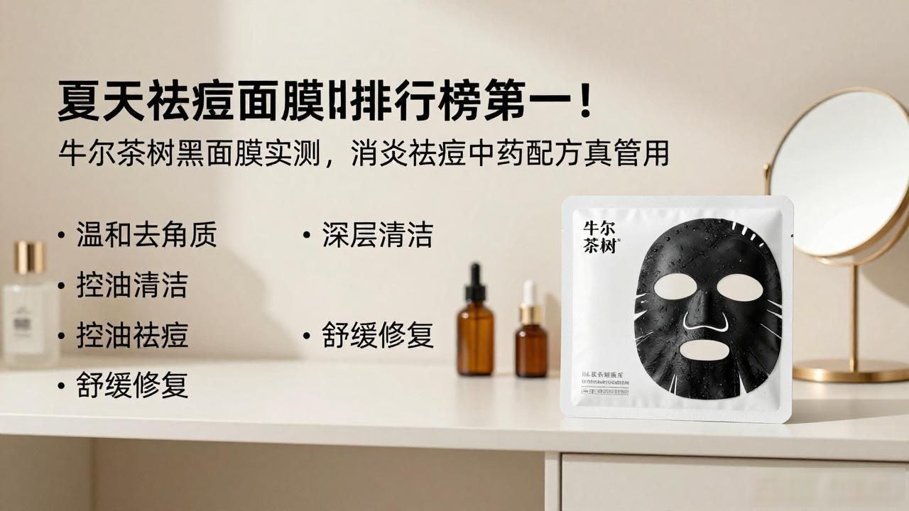夏天祛痘面膜排行榜第一!牛尔茶树黑面膜实测,消炎祛痘中药配方真管用
