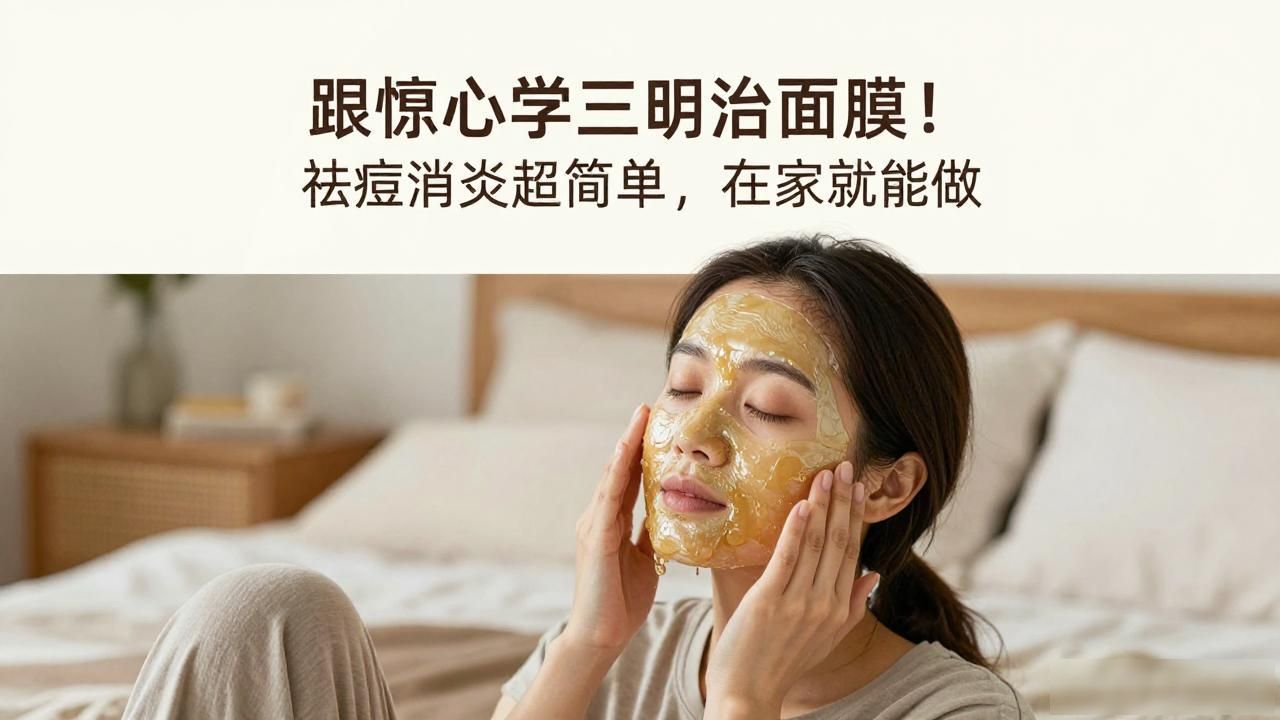 跟惢心学三明治面膜!祛痘消炎超简单,在家就能做