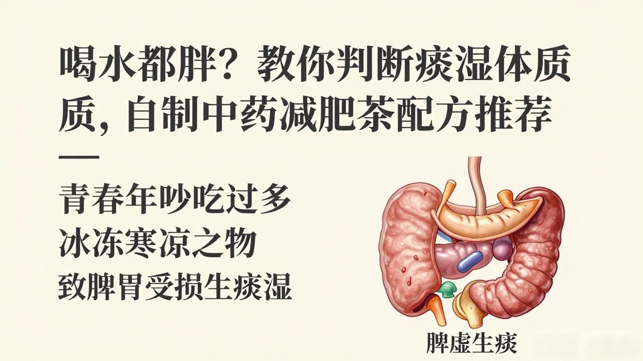 喝水都胖?教你判断痰湿体质,自制中药减肥茶配方推荐