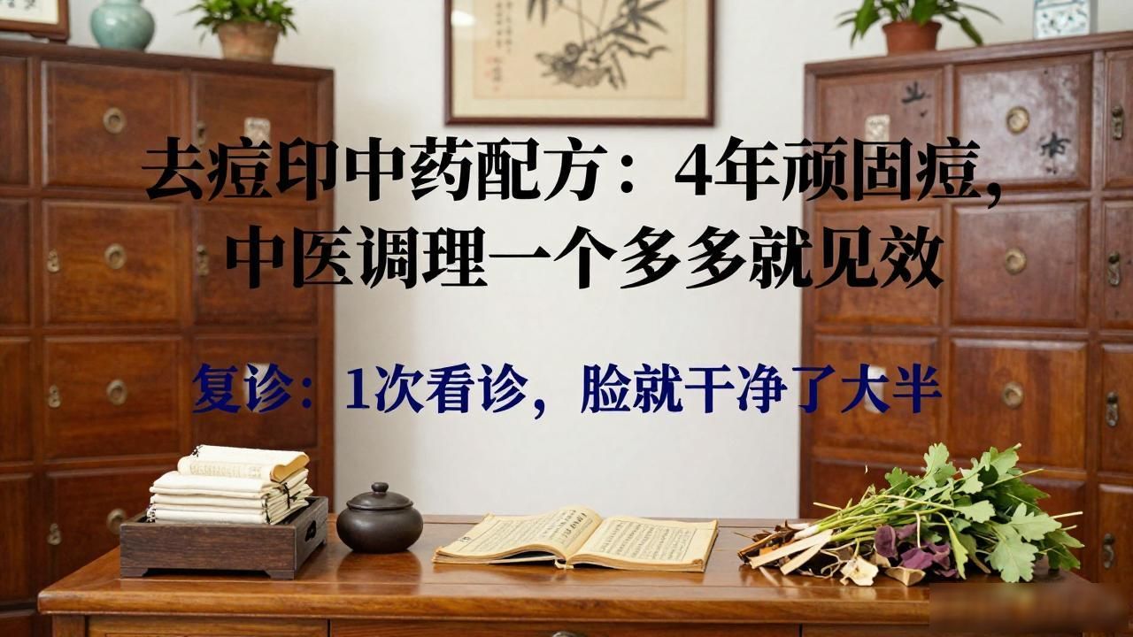 去痘印中药配方:4年顽固痘,中医调理一个多月就见效