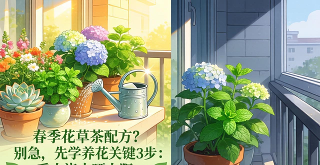 春季花草茶配方?别急,先学养花关键3步:看土浇水晒太阳