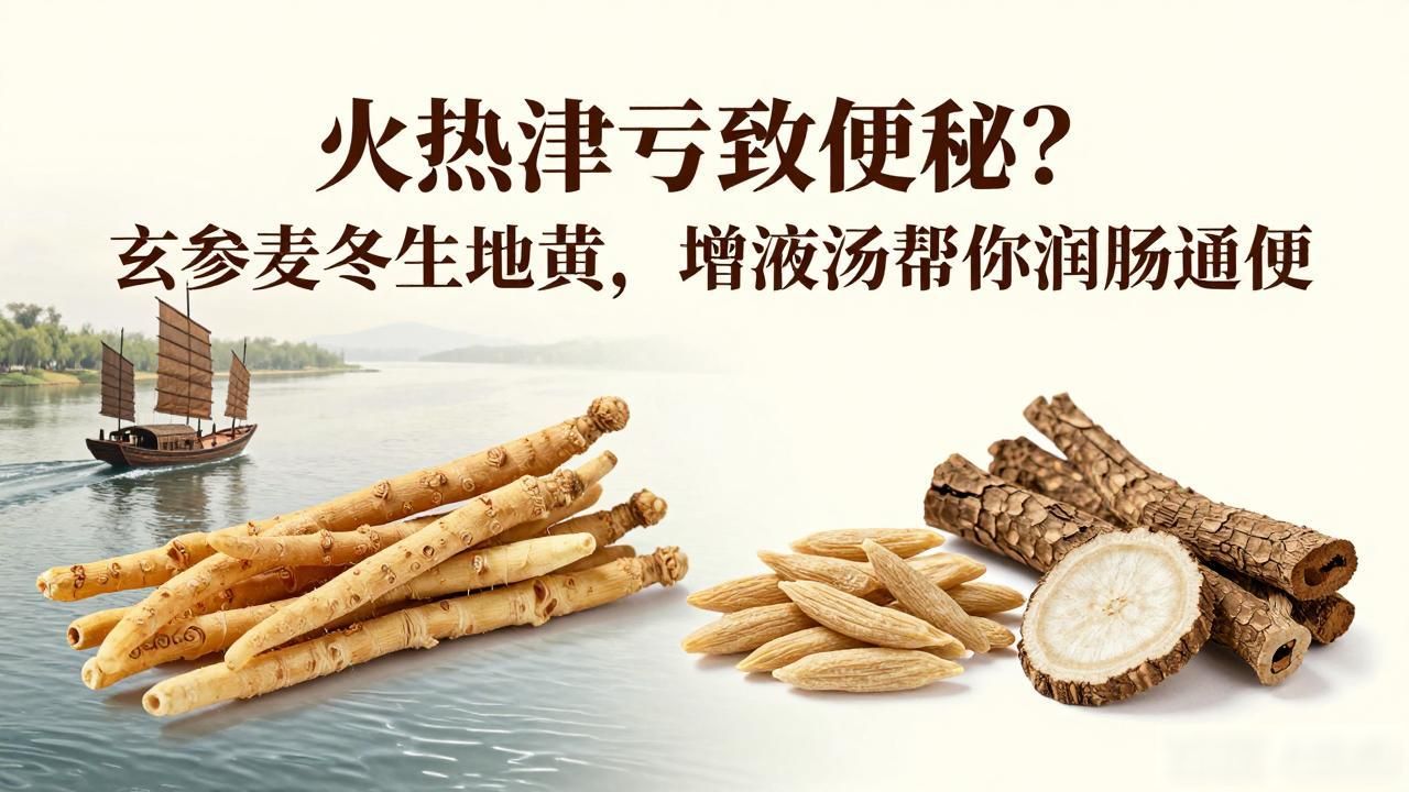 火热津亏致便秘?玄参麦冬生地黄,增液汤帮你润肠通便
