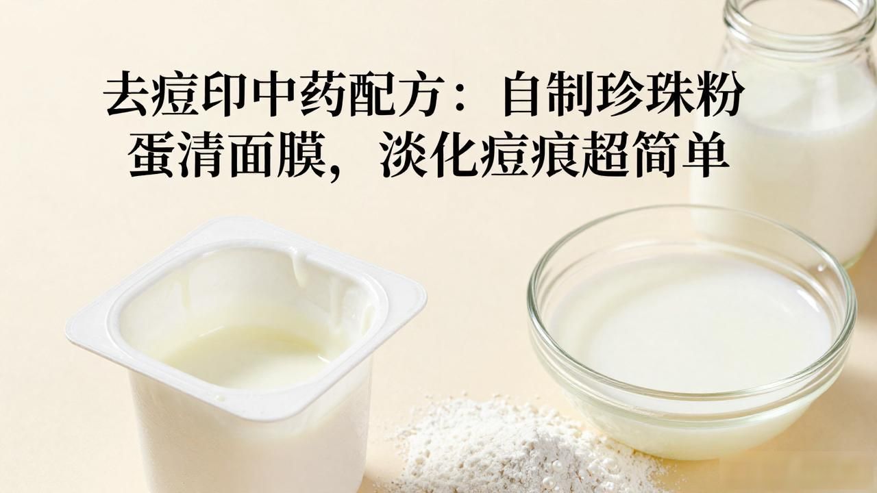 去痘印中药配方:自制珍珠粉蛋清面膜,淡化痘痕超简单