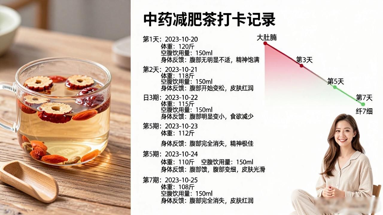自制中药减肥茶配方清肠通便,专治大肚腩虚胖浮肿