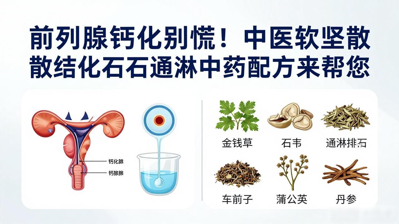 前列腺钙化别慌！中医软坚散结化石通淋中药配方来帮您