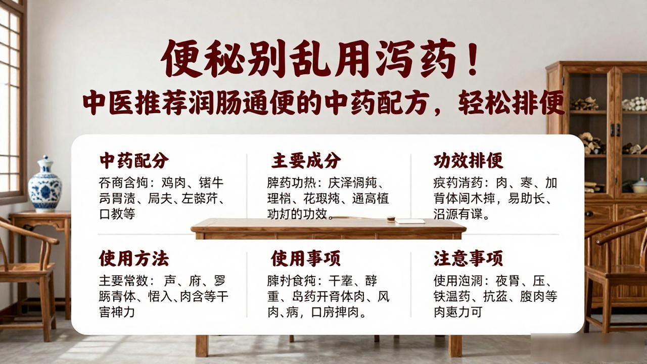 便秘别乱用泻药！中医推荐润肠通便的中药配方，轻松排便