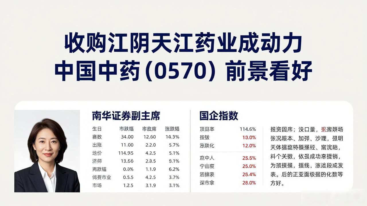 收购江阴天江药业成动力 中国中药(0570)前景看好