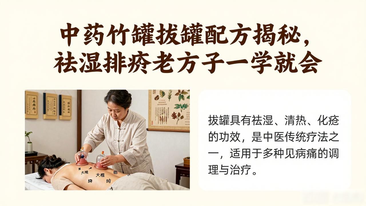 中药竹罐拔罐配方揭秘,祛湿排瘀老方子一学就会