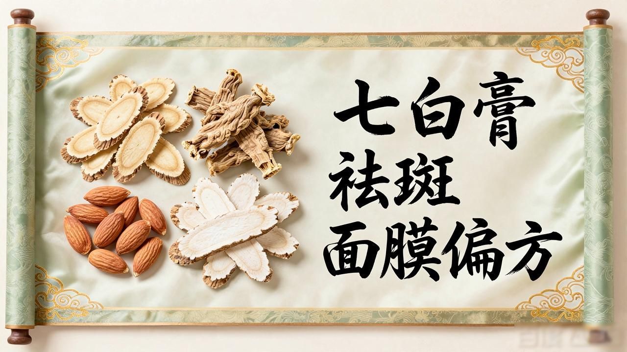 七白膏祛斑面膜偏方,中药配方去黑斑润肤