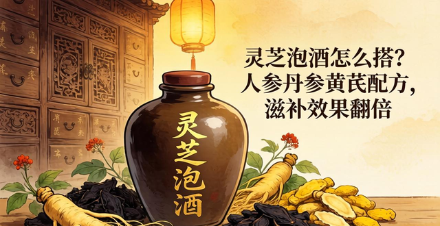 灵芝泡酒怎么搭?人参丹参黄芪配方,滋补效果翻倍