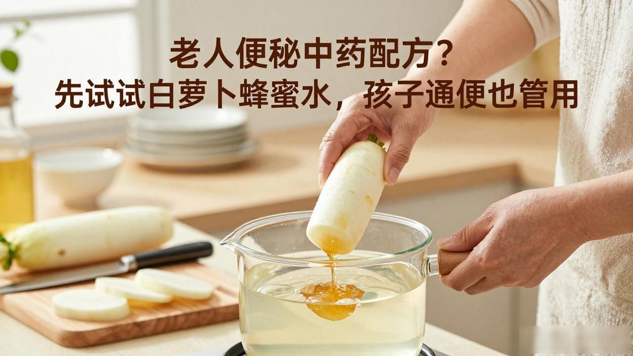 老人便秘中药配方？先试试白萝卜蜂蜜水，孩子通便也管用