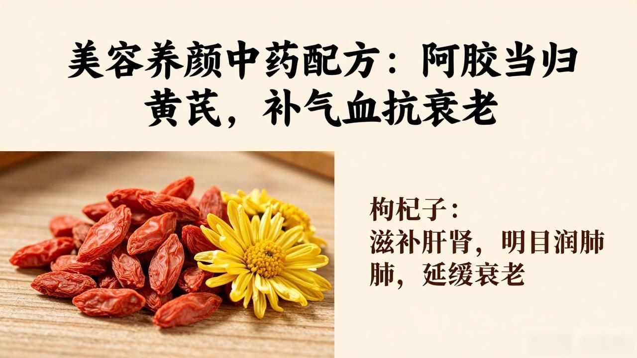 美容养颜中药配方：阿胶当归黄芪，补气血抗衰老