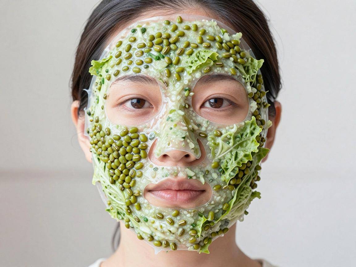自制消炎祛痘中药面膜配方!绿豆生菜叶这样搭配就行